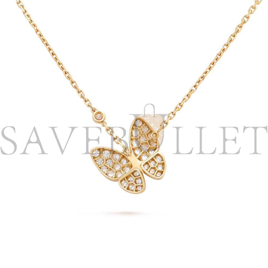 VAN CLEEF ARPELS TWO BUTTERFLY PENDANT - YELLOW GOLD, DIAMOND  VCARP3DP00